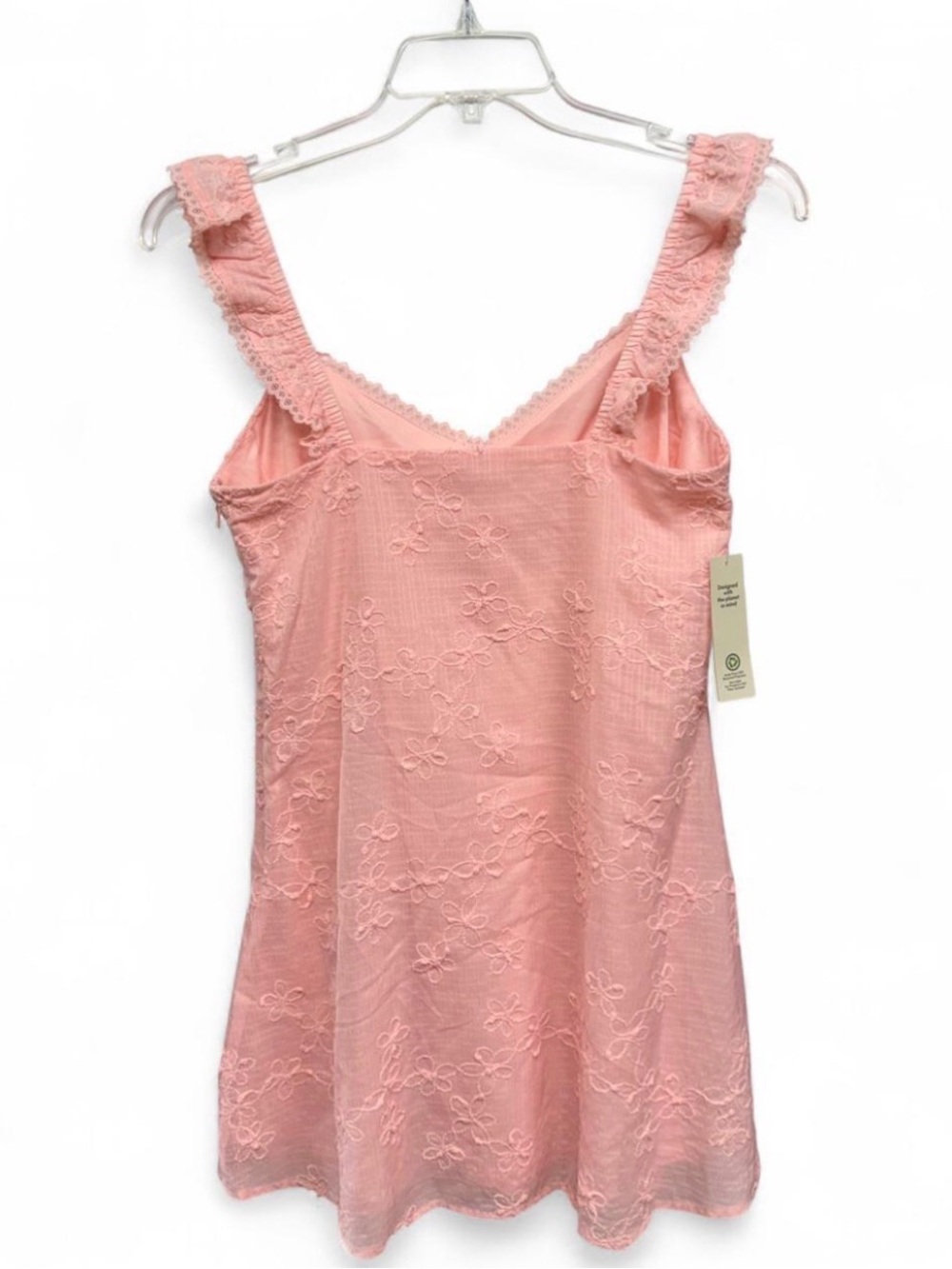 No Boundaries Blush Pink Lace Ruffle Strap Mini Dress - Picture 8 of 8